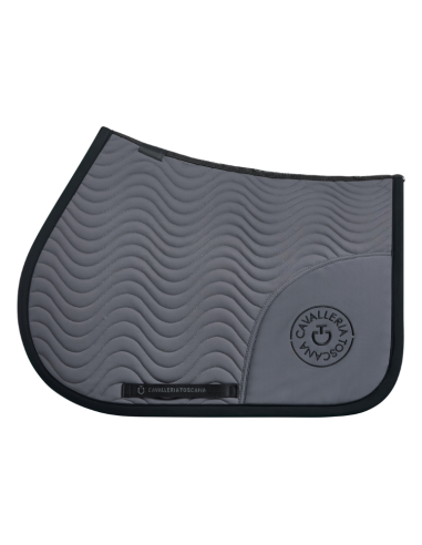 Tapis De Selle Cavalleria Toscana Double Orbit Wave Quilted Jumping Gris anthracite