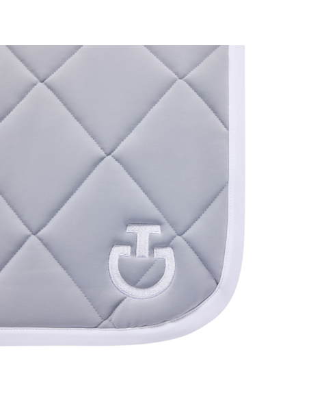 Tapis de Selle Cavalleria Toscana Diamond Quilted Jumping Gris clair/bord blanc