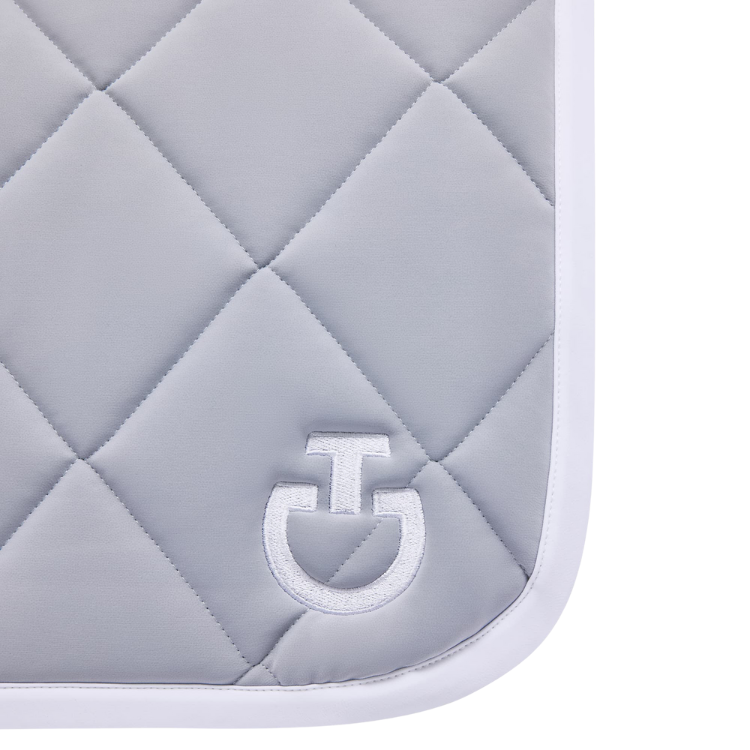 Tapis de Selle Cavalleria Toscana Diamond Quilted Jumping Gris clair/bord blanc