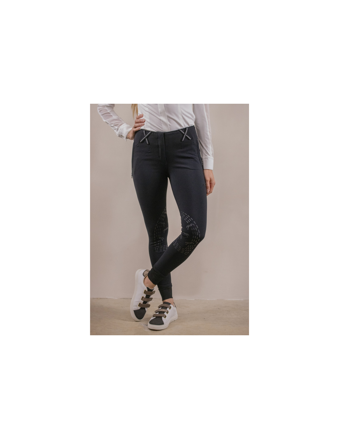 Pantalon D'Équitation Pour Femmes Et Hommes - Taille Haute, Élastique, Antidérapant, Avec Poches