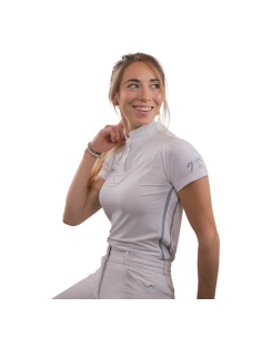 Polo De Concours Penelope Manches Courtes Moon Mesh Blanc