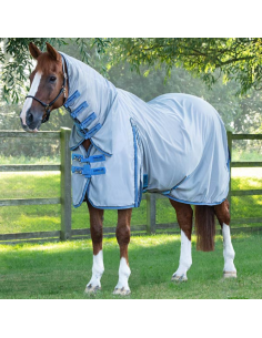 Couverture Anti-Mouches Premier Equine En Maille Bleu