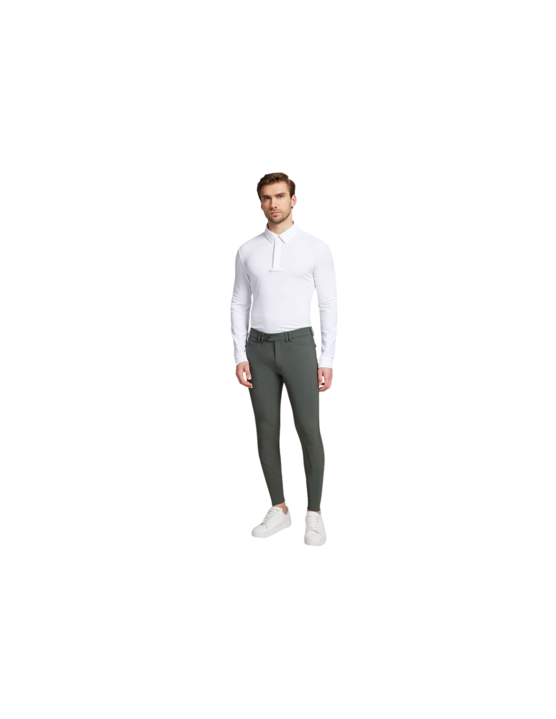 Pantalons D'Équitation Taille Haute Pour Femmes/Hommes - Gris Clair - Matière Élastique Et Résistante - Taille M
