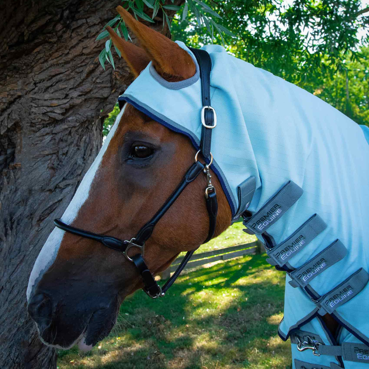 Couverture Anti-Mouches Premier Equine Buster Sweet Itch Bleu