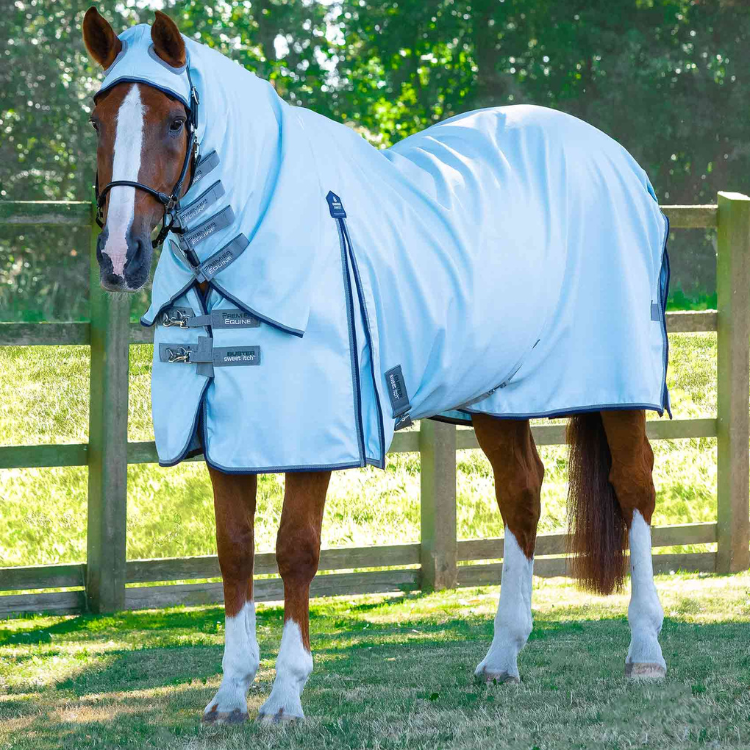 Couverture Anti-Mouches Premier Equine Buster Sweet Itch Bleu