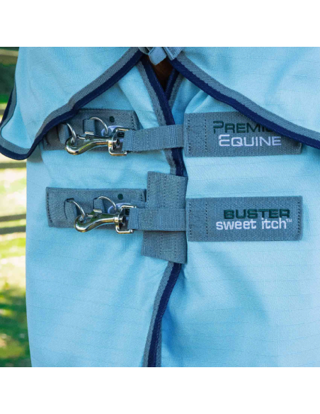 Couverture Anti-Mouches Premier Equine Buster Sweet Itch Bleu