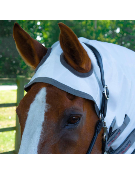 Couverture Anti-Mouches Premier Equine Sweet Itch Buster Avec protection ventrale Blanc