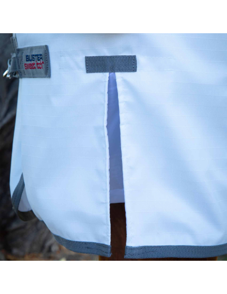 Couverture Anti-Mouches Premier Equine Sweet Itch Buster Avec protection ventrale Blanc