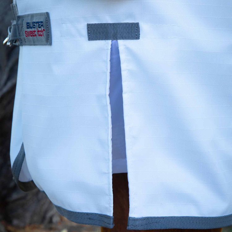 Couverture Anti-Mouches Premier Equine Sweet Itch Buster Avec protection ventrale Blanc