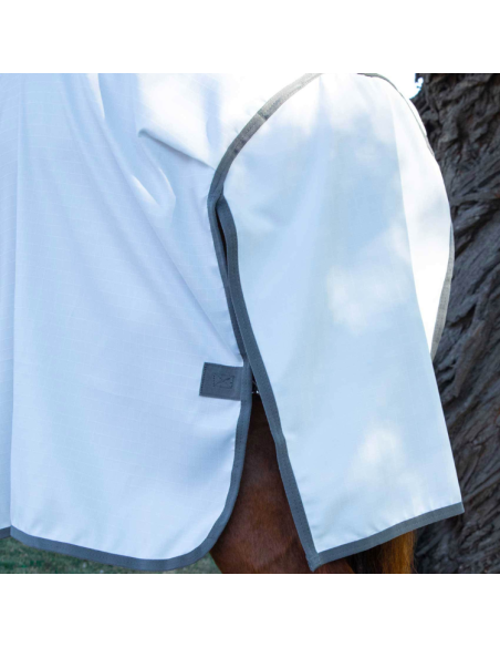 Couverture Anti-Mouches Premier Equine Sweet Itch Buster Avec protection ventrale Blanc