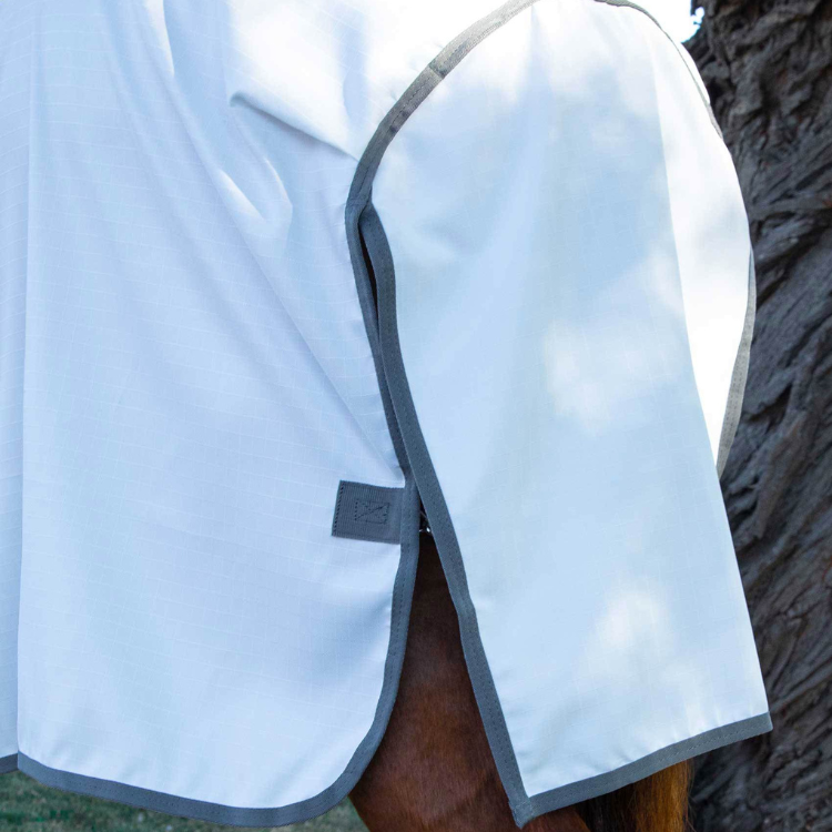 Couverture Anti-Mouches Premier Equine Sweet Itch Buster Avec protection ventrale Blanc
