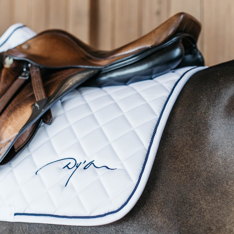 Tapis De Selle Dy'on Diamond Jumping Blanc