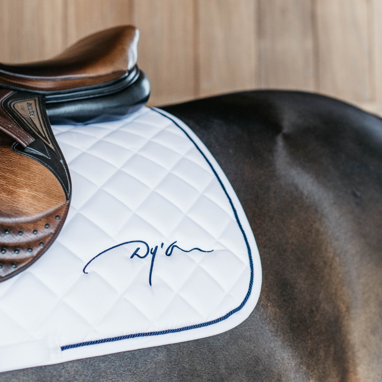 Tapis De Selle Dy'on Diamond Jumping Blanc