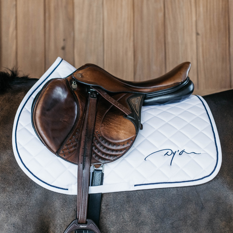 Tapis De Selle Dy'on Diamond Jumping Blanc