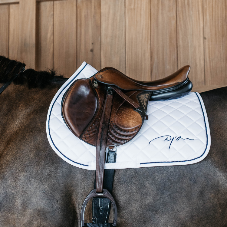 Tapis De Selle Dy'on Diamond Jumping Blanc
