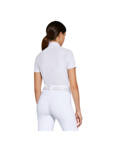 Polo Cavalleria Toscana Perforated Jersey S/S Button BLANC 2