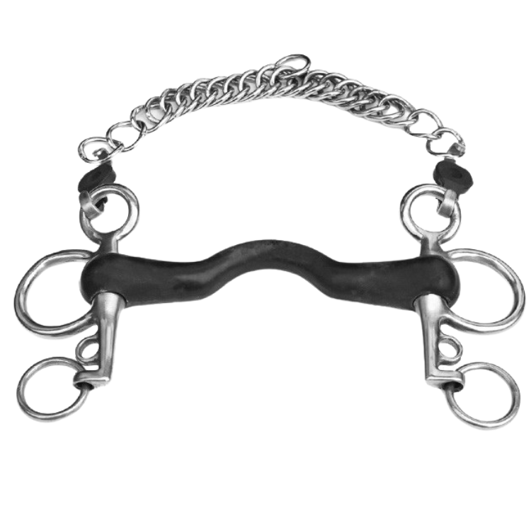 Mors Pelham Jump'In Petites Branches En Caoutchouc Rigide