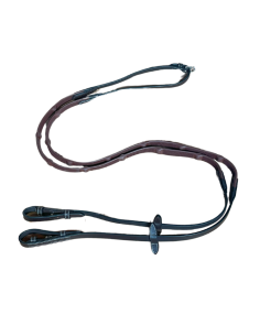 Rênes Jump'In Caoutchouc Avec 7 Stops 1/2 One Havane 2