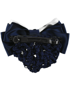 Barette Résille Equithème "Duo" Marine/blanc 2