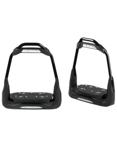 Étriers Freejump Air's Full Black Black/silver, plancher plat, oeil droit, noir 2