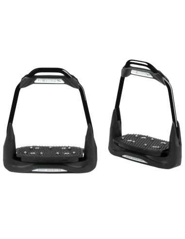 Étriers Freejump Air's Full Black Black/silver, plancher plat, oeil droit, noir