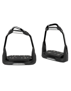 Étriers Freejump Air's Full Black Black/silver, plancher plat, oeil droit, noir 2