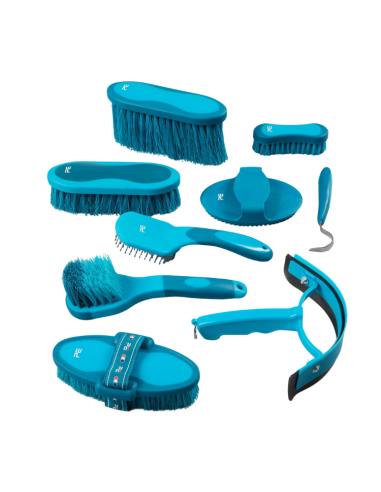 Premier Equine Soft-Touch Grooming Kit Set Med blue/peacock