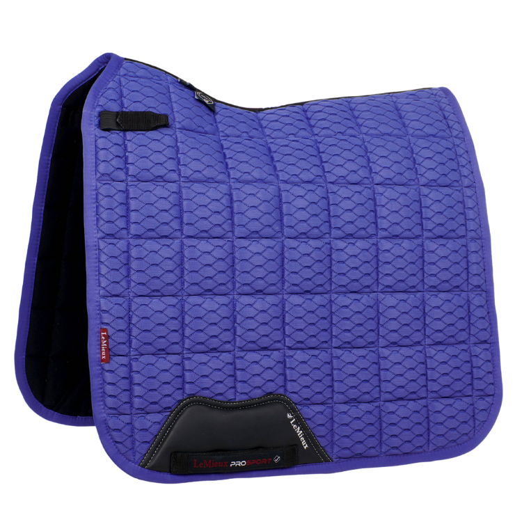 Tapis de Selle LeMieux Square Dressage en Carbon Mesh Jacinthe
