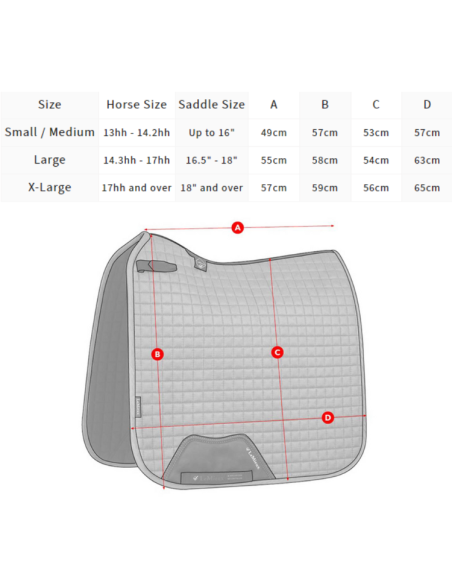 Tapis de Selle LeMieux Square Dressage en Carbon Mesh