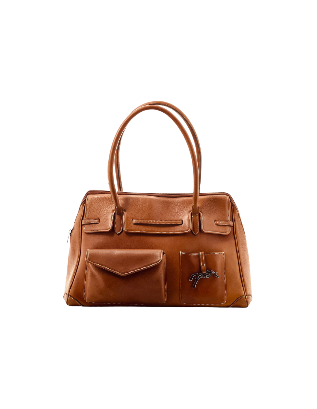 Sac à Main La Bagagerie Vintage En Cuir Marron - Style Bandoulière Demi-cercle - Occasion Bon état