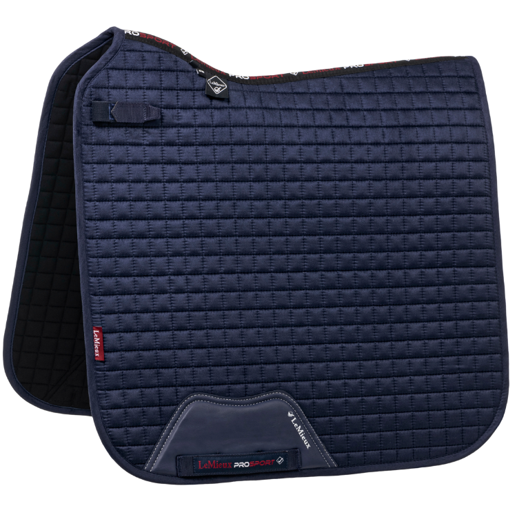 Tapis de Selle LeMieux Square Dressage en Suédine Marine