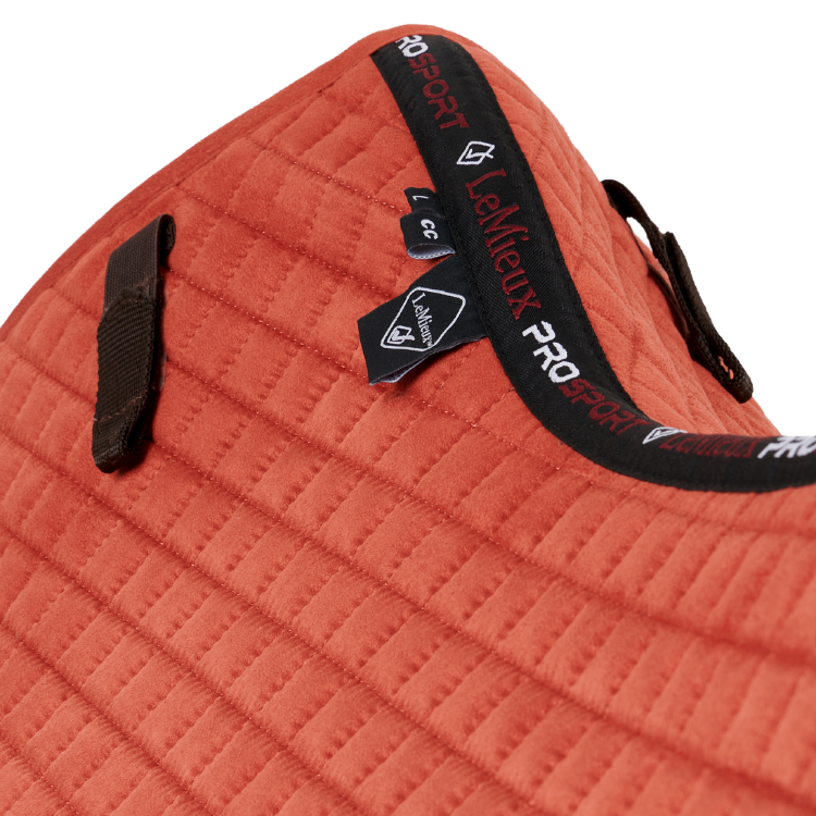 Tapis de Selle LeMieux Square CSO en Suédine Terre de Sienne