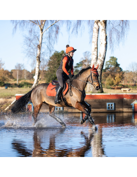 Tapis de Selle LeMieux Square CSO en Suédine Terre de Sienne