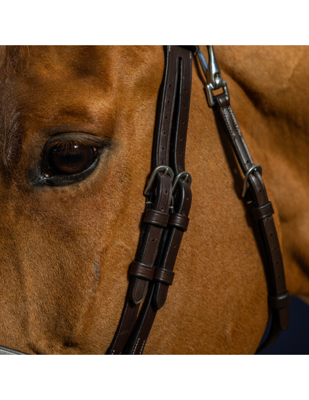 Bridon Dy'on Cuir Plat à Mousquetons Working MARRON