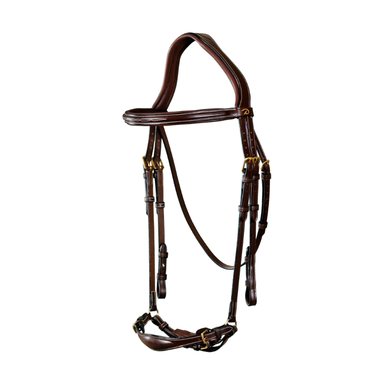 Bridon Dy'on Muserolle Allemande Ajustable D Collection MARRON
