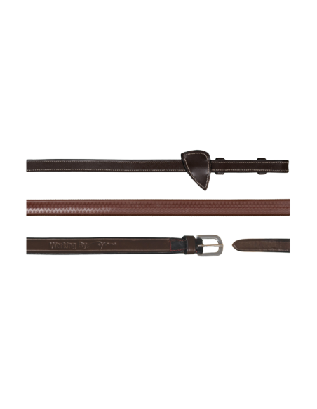 Rênes Dy'on Caoutchouc 1/2 Working MARRON