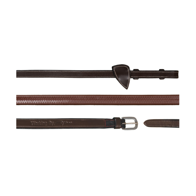 Rênes Dy'on Caoutchouc 1/2 Working MARRON