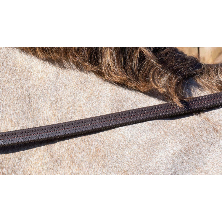 Rênes Dy'on Caoutchouc 1/2 Working MARRON