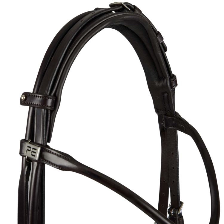 Premier Equine Finetti Rolled Leather Snaffle Bridle Brown