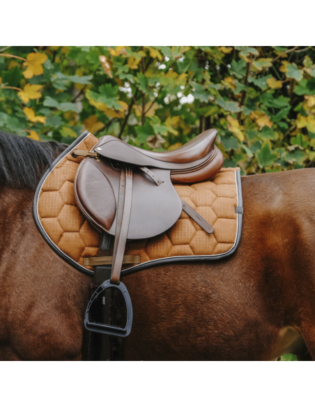 Tapis De Selle Equithème Quadri Camel