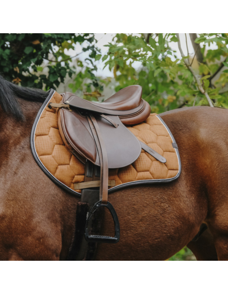 Tapis De Selle Equithème Quadri Camel