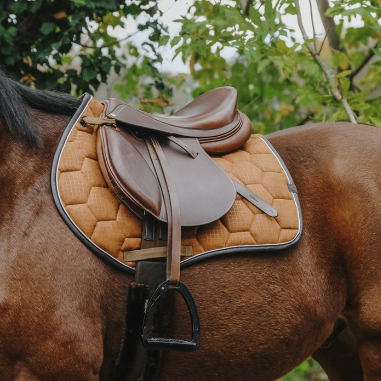 Tapis De Selle Equithème Quadri Camel