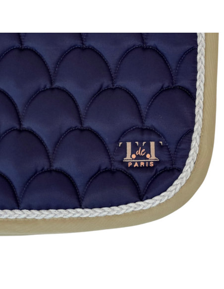 TdeT Ecailles Saddle Pad Navy/beige