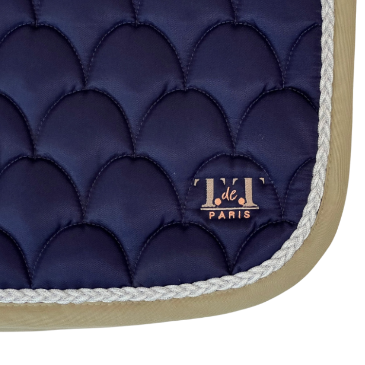 TdeT Ecailles Saddle Pad Navy/beige