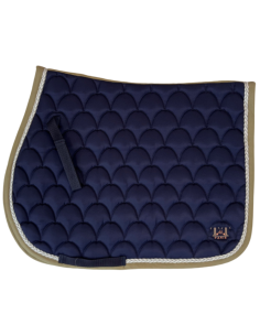 TdeT Ecailles Saddle Pad Navy/beige