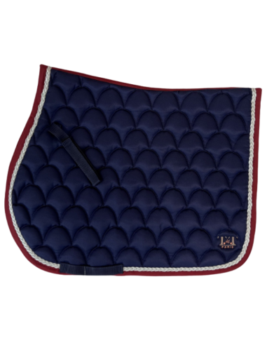 TdeT Ecailles Saddle Pad Navy/burgundy