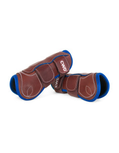 Protège-tendons CWD Mademoiselle velcro néoprène châtaigne/bleu