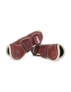 Protège-tendons CWD Mademoiselle velcro néoprène châtaigne/bleu 2
