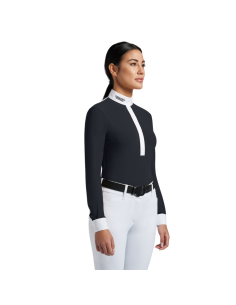 Chemise De Concours Cavalleria Toscana L/S Sheer Bib BLANC 2