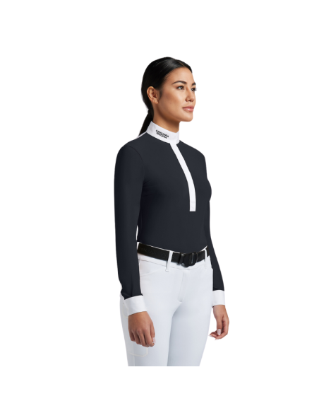 Chemise De Concours Cavalleria Toscana L/S Sheer Bib MARINE